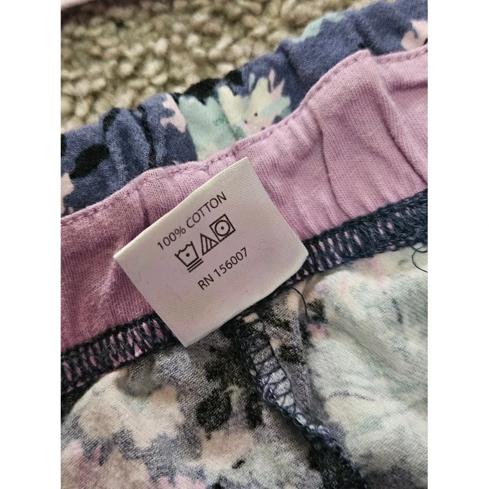 Vera Bradley Pajama Set Women Medium Pink Purple Floral Mums The Word Cotton